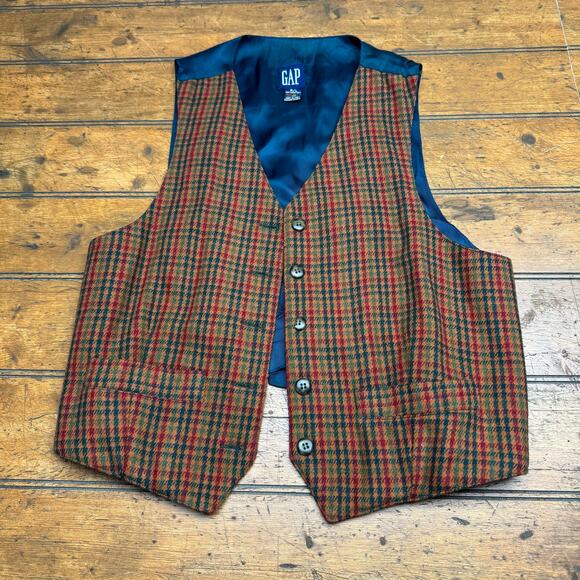 GAP vest colorful multicolored plaid striped - Picture 1 of 7